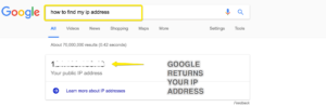 Find your IP address on Google