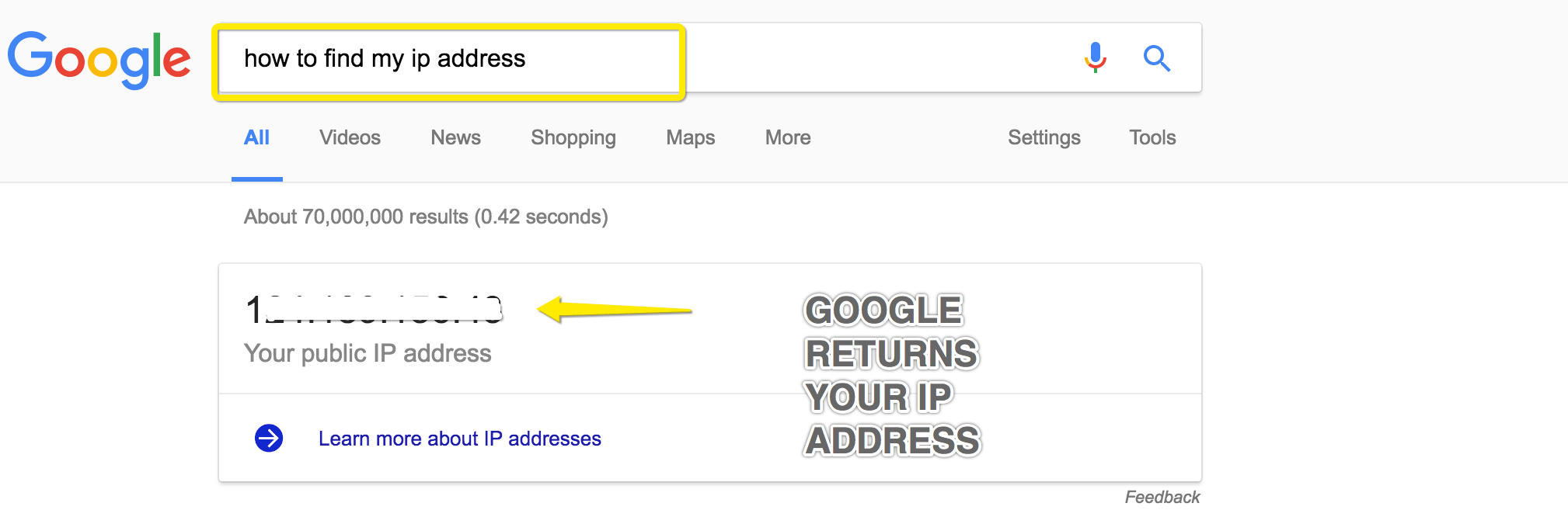 find location ip address google maps